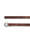 Closeup view of Men's Lizard Belt - Cask