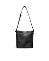 Front view of Shoulder Bucket Bag - Black on plain background