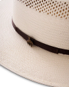 Closeup view of The Cruiser Straw Cowboy Hat - Natural