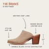 Diagram of The Brooke in Driftwood Suede showing it's unique details