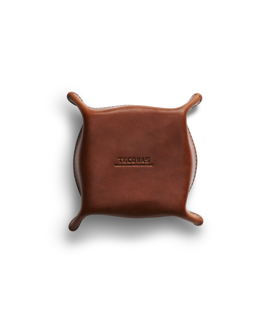 Back view of Bartlett Coaster 4 Pack - Cognac on plain background