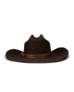 Back view of Cattleman Birthday X Hat - Dark Brown on plain background