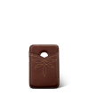 Front view of Cowhide MagSafe Card Holder - Brown on plain background