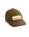 Quarterfront view of Tecovas Horns Six-Panel Performance Hat - Olive on plain background