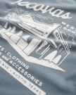 Front view of Women's Store Front Tee - Blue on plain background