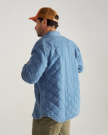 Back view of Men's Quilted Denim Shacket - Medium on model