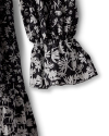 Closeup detail view of The June Dress by Kristopher Brock - Black/Bone Floral
