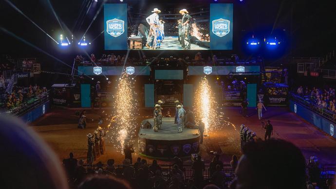 Fireworks in rodeo Arena
