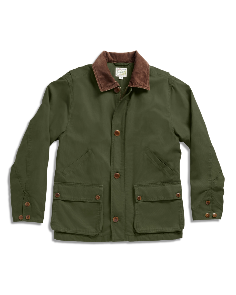 Front view of Men's Barn Coat - Pine on plain background