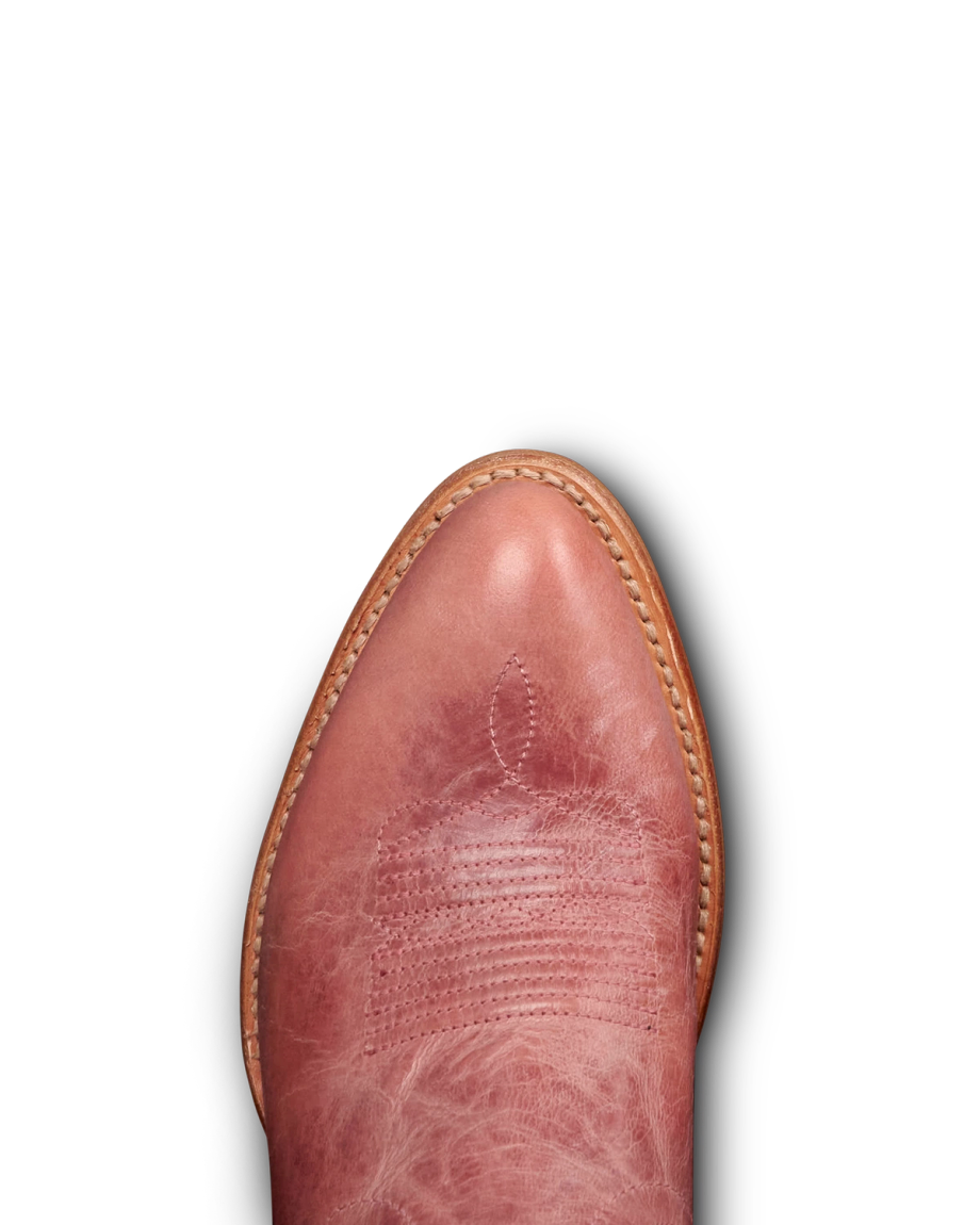 Toe view of The Jamie II - Pink Frost Goat on plain background