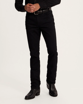 Front view of Men's Everyday Standard Jeans - Black on model