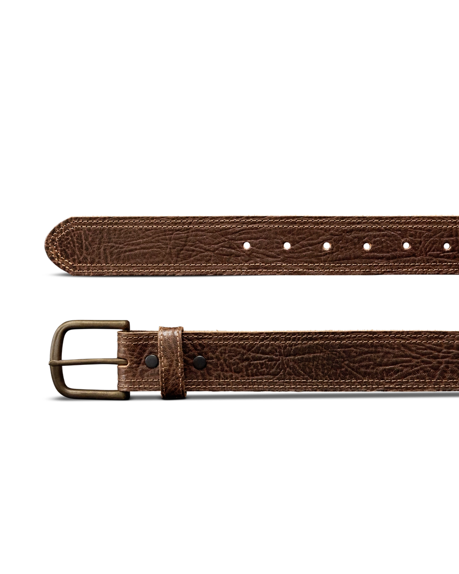Closeup view of Men's Chore Belt - Oak