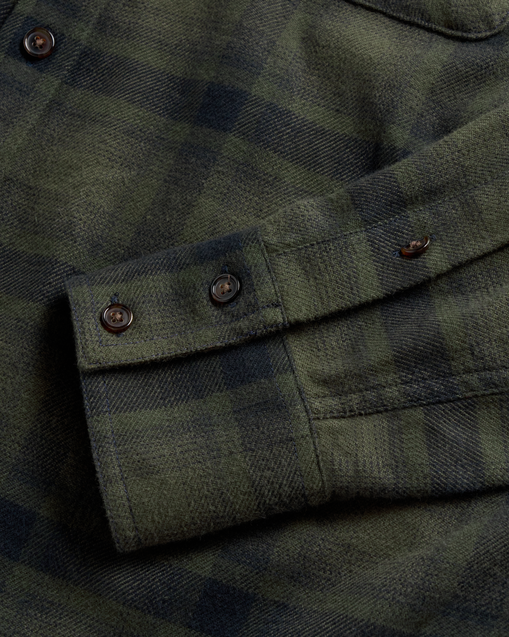 Closeup view of Men's Everyday Flannel LS - Black / Gray