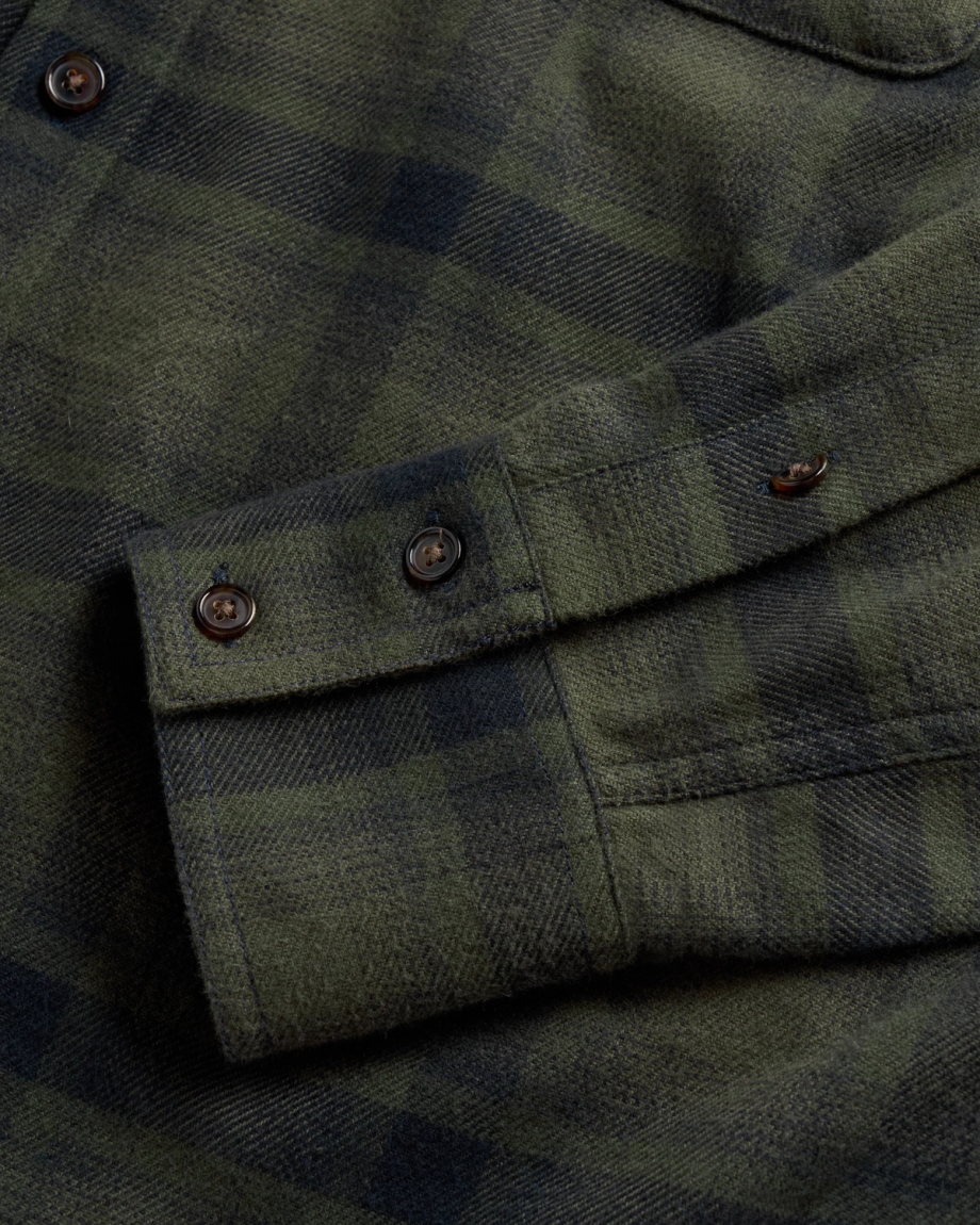 Closeup view of Men's Everyday Flannel LS - Black / Gray