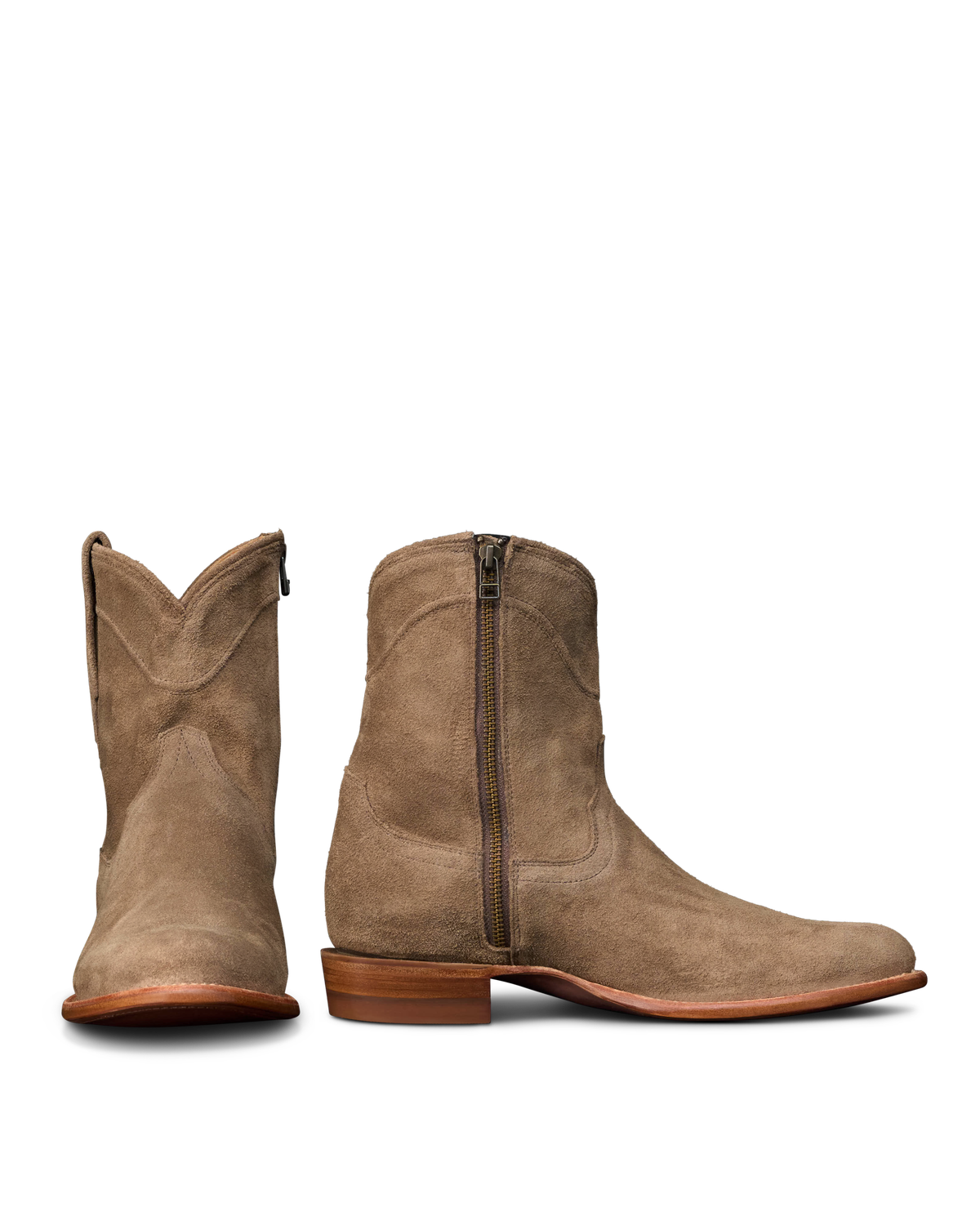 The Dean in Granite Suede - Men's Zip Boot | Tecovas