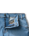 Closeup detail view of Men's Rugged Relaxed Jeans - Light