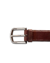 Front view of Men's Lizard Belt II - Hazelnut on plain background