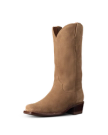 Quarterfront view of The Cheyenne - Desert Tan Suede on plain background
