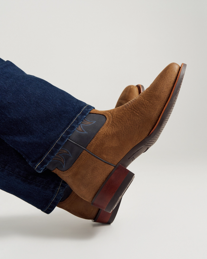 View of The Dusty - Light Mesquite Cowhide