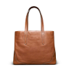 Back view of Women's Sierra Tote Bag - Saddle Tan on plain background