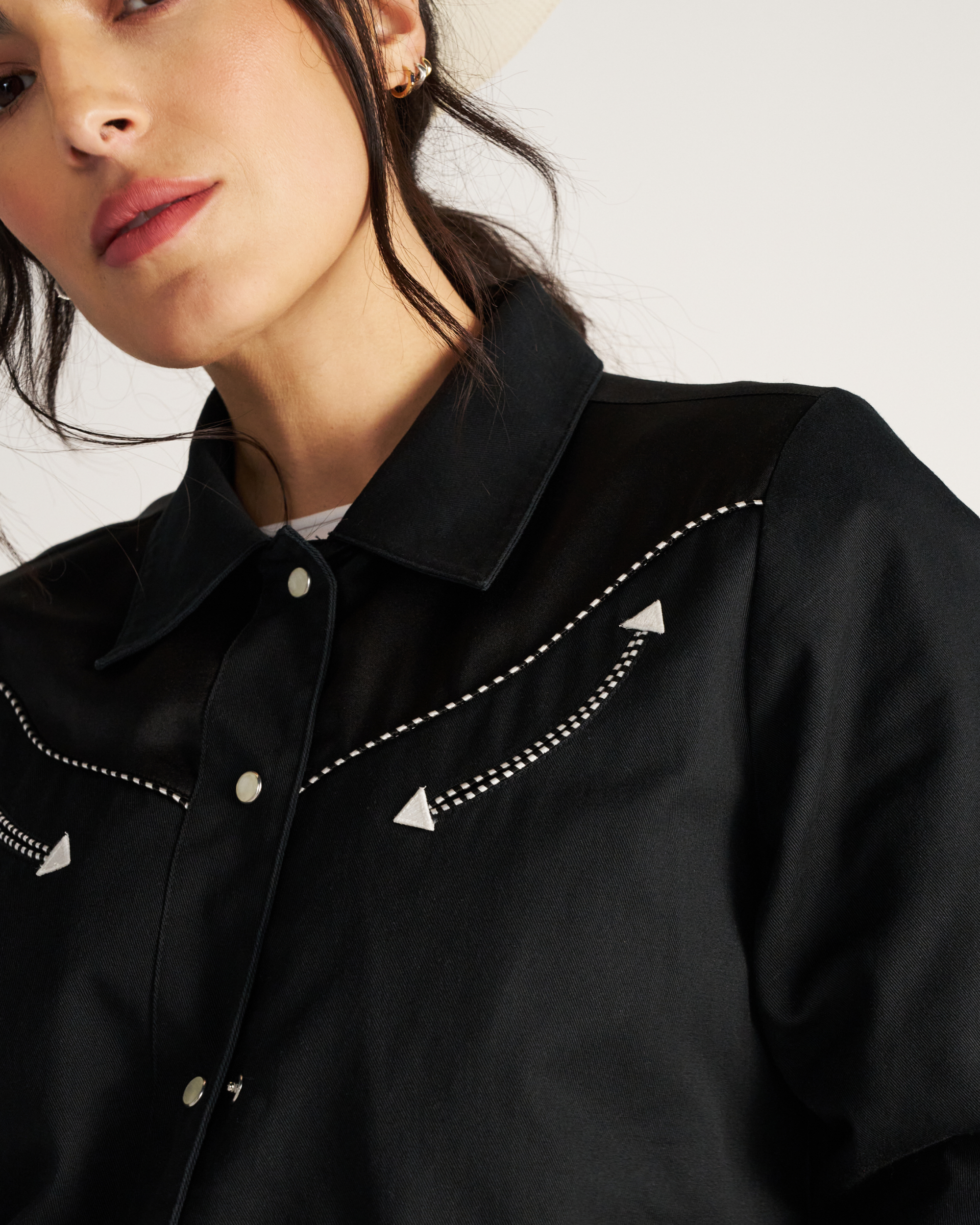 Closeup detail view of Women's Dolly Jacket - Black