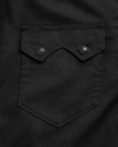 Closeup detail view of Men's Vintage Weight Short Sleeve Pearl Snap - Midnight