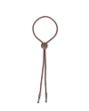 Flatlay image of the Antique Brass Bolo tie in Brown