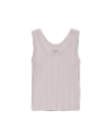Front view of Women's Scoop Neck Ribbed Tank - White on plain background