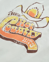 Closeup detail view of Men's Hot Country Ringer Tee - Bone / Brown