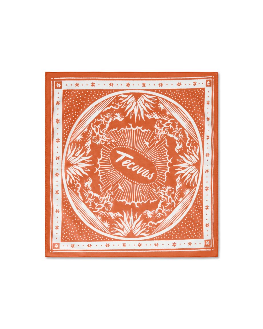Front view of Gameday Bandana - Burnt Orange on plain background