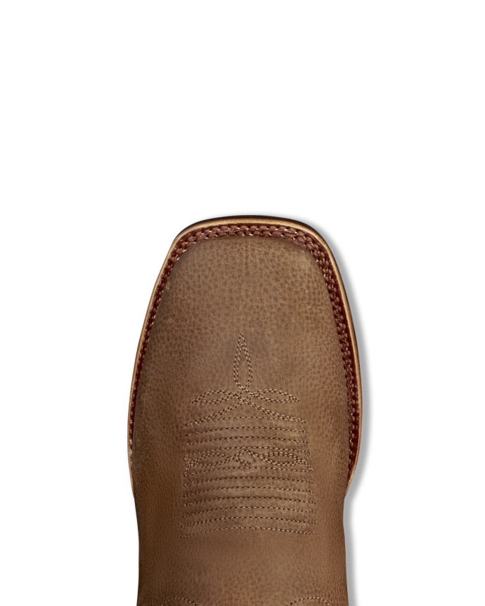 Toe view of The Dusty - Light Mesquite Cowhide on plain background