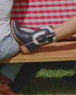 View of The Jolene - Atlantic Blue/Chambray Cowhide