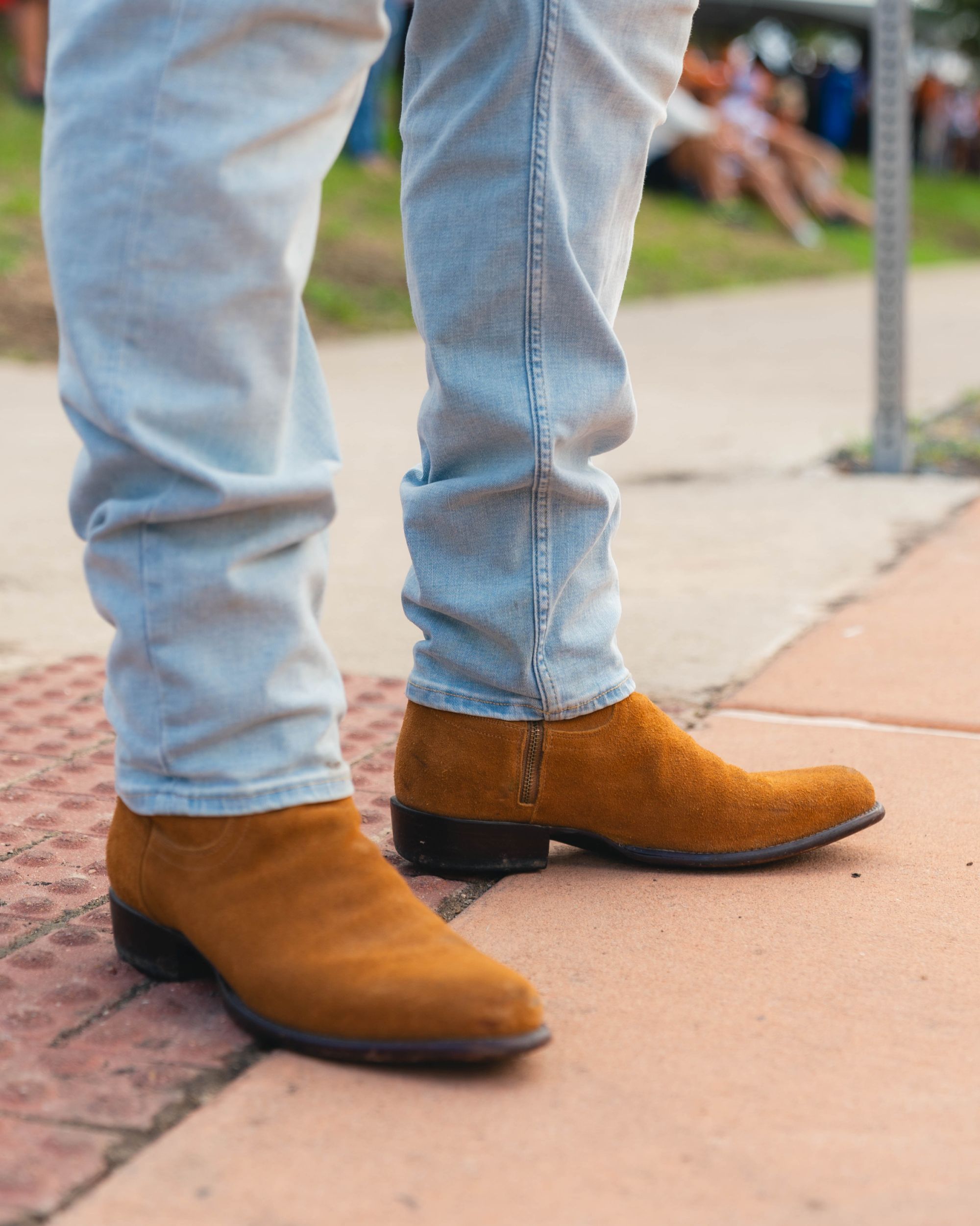 The Dean in Honey Suede Men's Zip Boot Tecovas