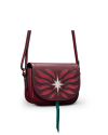 Quarterfront view of Star Stadium Bag - Red Multi on plain background