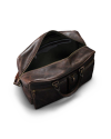 Front view of Bartlett Carrier Duffle - Dark Chocolate on plain background