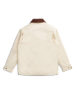 Back view of Men's Ranch Coat - Ivory / Saddle on plain background