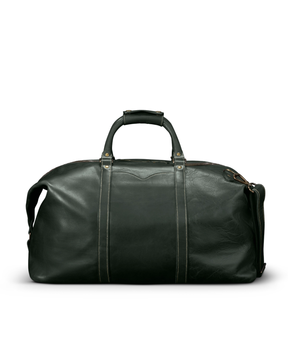 Back view of Bartlett Large Weekender - Midnight Green on plain background