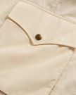 Closeup view of Men's Ranch Coat - Ivory / Saddle