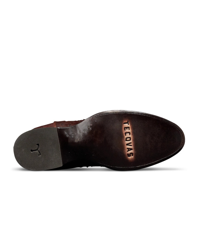 Sole view of The Duke - Hazelnut Ostrich on plain background