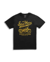 Front view of Men's Steel Horse Tee - Black / Gold on plain background