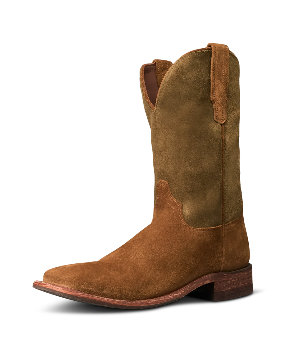 Quarterfront view of The Doc Horizon - Sienna Suede on plain background