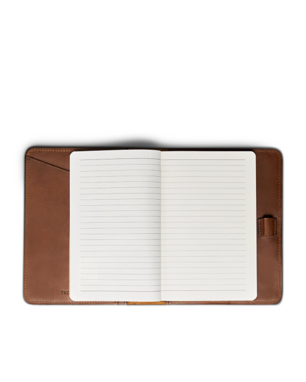 Inside view of Bartlett Notebook - Cognac on plain background