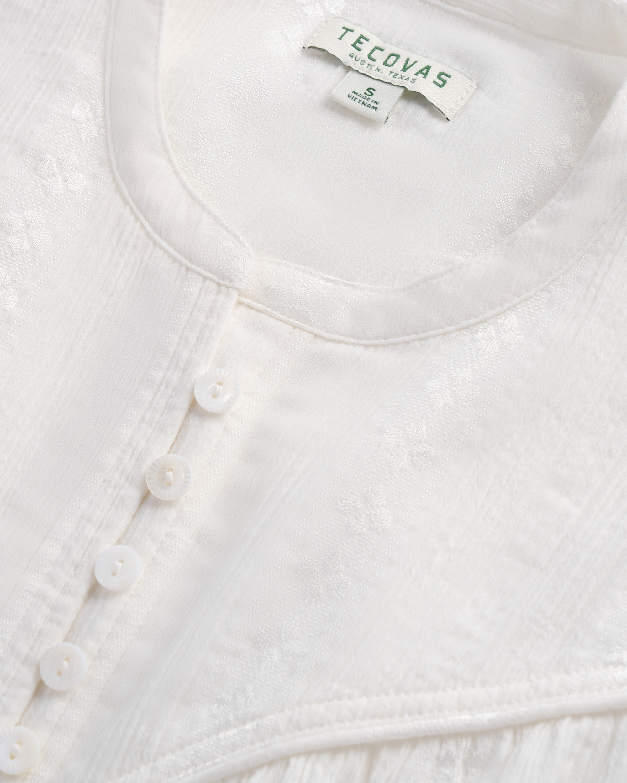 Closeup detail view of Women's L/S Woven Blouse - White