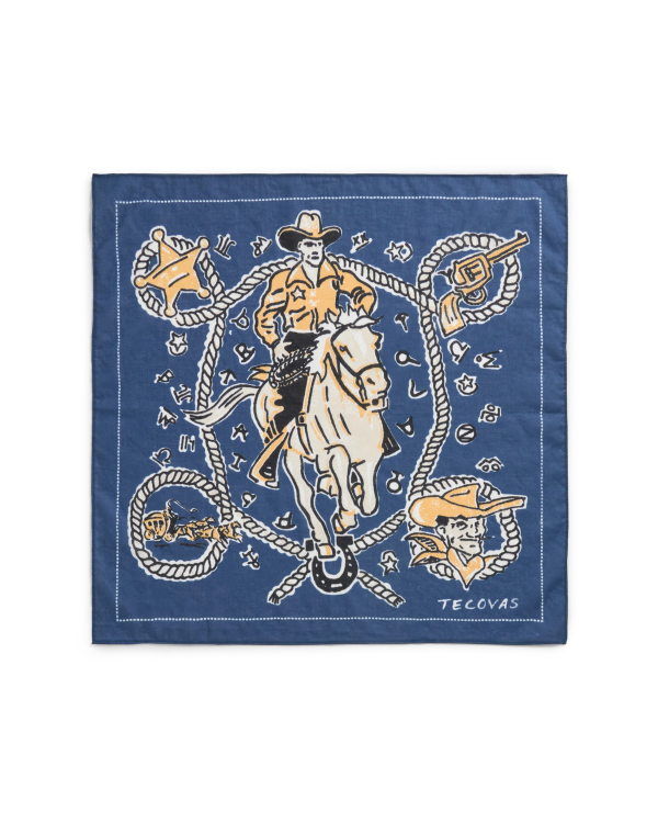 Front view of Sheriff Bandana - Navy on plain background