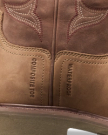 Toe view of The LH WP Round Comp Toe Work Boot - Tan / Cafe Cowhide on plain background
