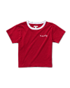 Front view of Women's Vintage Ringer Tee - Red/White on plain background