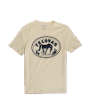 Front view of Men's Kick Up Dust Tee - Light Yellow/Navy on plain background