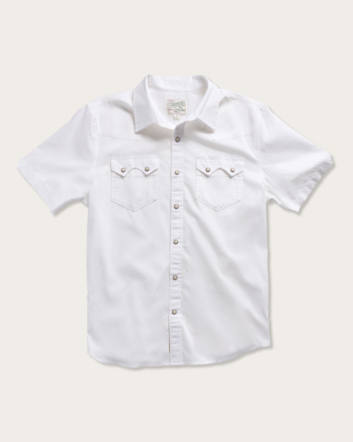 Men's Short Sleeve Vintage Weight Pearl Snap