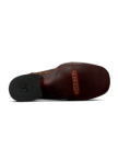 Sole view of The William - Toffee/Navy Caiman on plain background
