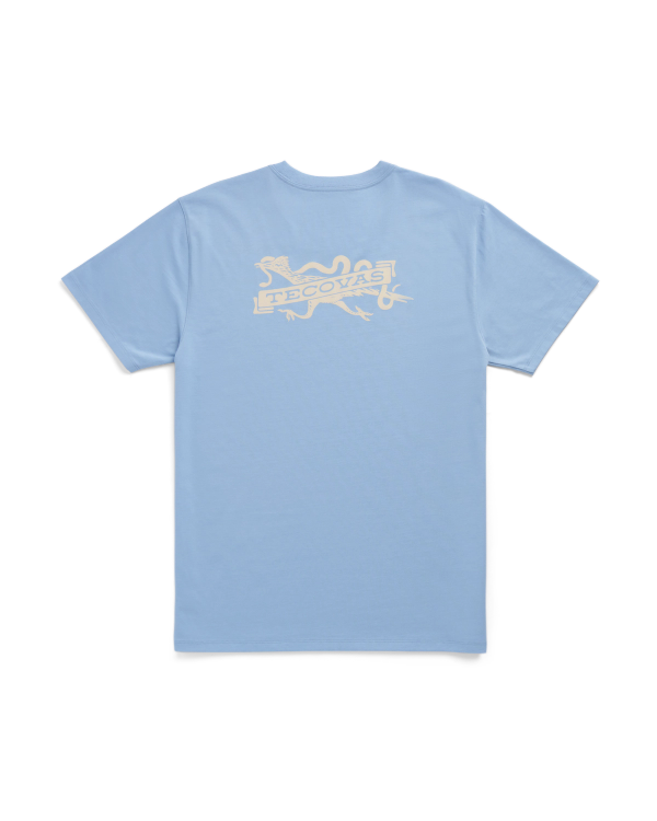 Back view of Men's Roadrunner T-Shirt - Chambray/Bone on plain background